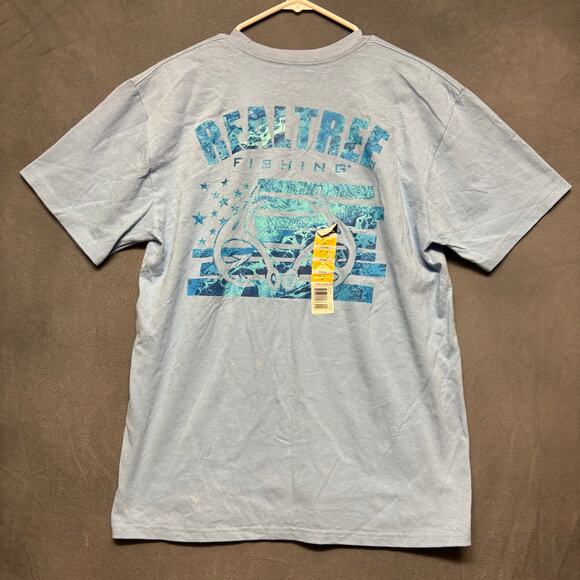 Real Tree Double Sided Elk Graphic Print Outdoors Adventure Mens Medium Hunting - Picture 2 of 13